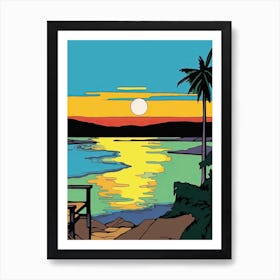 Minimal Design Style Of Negril, Jamaica 4 Art Print