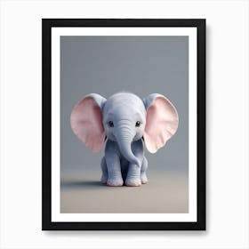 Cute Baby Elephant Nursery Ilustration (32) Art Print