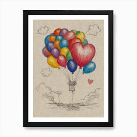 Balloons In The Sky Art Print