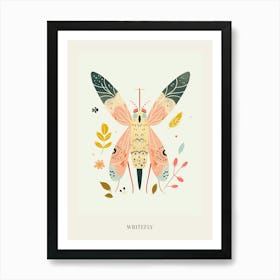 Colourful Insect Illustration Whitefly 17 Poster Art Print