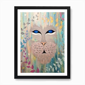 Lion With Blue Eyes Art Print