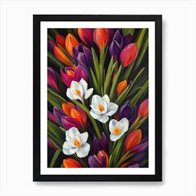 Crocus 2 Still Life Oil Painting Flower Art Print