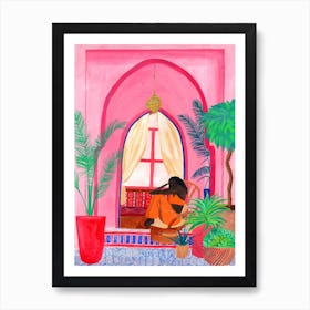 Melancholy In Pink Art Print