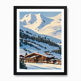 Perisher, Australia Ski Resort Vintage Landscape 2 Skiing Poster Art Print