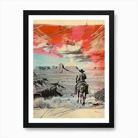 Big Sky Country Cowboy Collage 12 Art Print