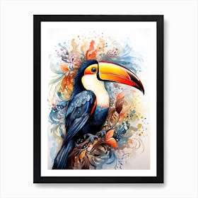 Colourful Watercolour Toucan 5 Art Print