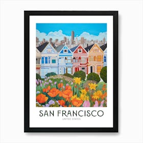 San Francisco United States Maximalist Travel Poster Vibrant Colour Art Print