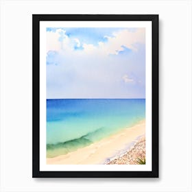 Myrtos Beach, Kefalonia, Greece Watercolour Art Print