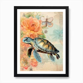 Beach House Sea Turtle  6 Art Print