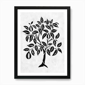 Lemon Tree Simple Geometric Nature Stencil 3 Art Print