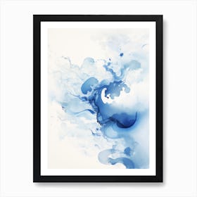 Blue Water Splash Art Print