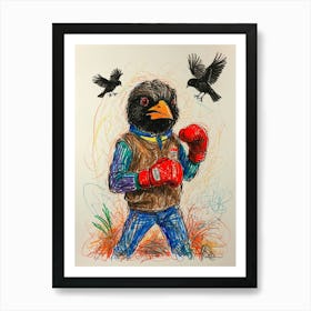 Boxing Bird 1 Art Print