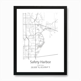 Safety Harbor,United States Minimalist Map Art Print