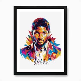 Usher 02 Portrait Music Icon WPAP Pop Art Style Art Print