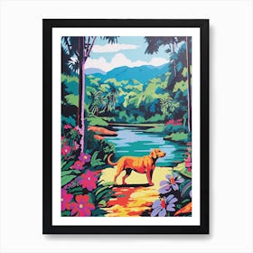 A Painting Of A Dog In Royal Botanic Gardens, Kandy Sri Lanka In The Style Of Pop Art 04 Art Print