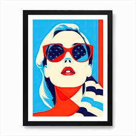 USA Pop Art Extravaganza: Empowering American Women Art Print