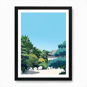 Nijo Castle Kyoto 1 Colourful Illustration Art Print