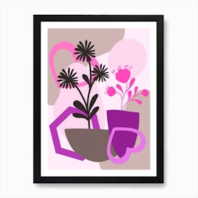 Pink And Purple Flowers Art Print