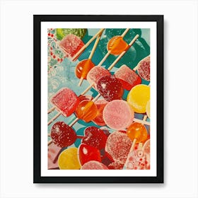 Candy Sweets Retro Collage 1 Art Print