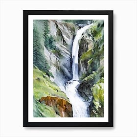 Trümmelbach Falls, Switzerland Water Colour  (4) Art Print