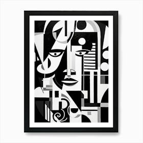 Identity Abstract Black And White 4 Art Print