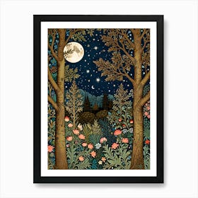 William Morris Night In The Forest 6 Art Print