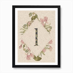 Floral Monogram L Art Print