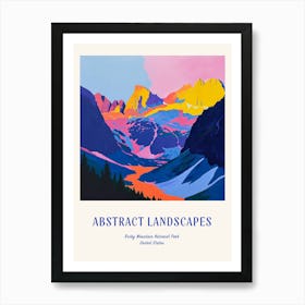 Colourful Abstract Rocky Mountain National Park Usa 1 Poster Blue Art Print