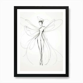 Fairy Drawing Style Abstract Art Print