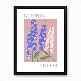 Bluebells In Bloom Flowers Bold Illustration 3 Art Print