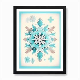 Frozen, Snowflakes, Vintage Sketch 1 Art Print