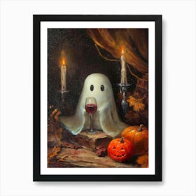 Ghost With A Glass Of Wine 1 Art Print