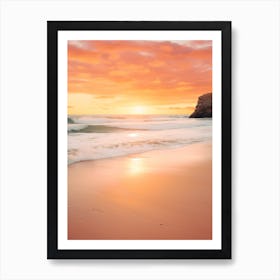 Barafundle Bay Beach Pembrokeshire Wales At Sunset 3 Art Print