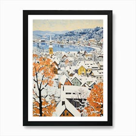 Winter Snow Lucerne   Switzerland Snow Illustration 2 Art Print
