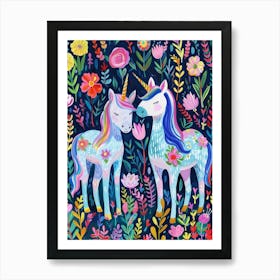 Unicorn Friends Fauvism Inspired Art Print