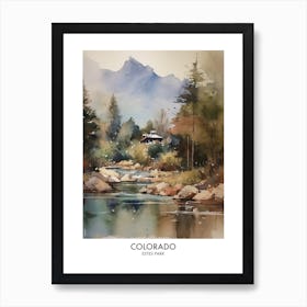 Estes Park, Colorado 3 Watercolor Travel Poster Art Print