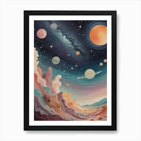 Planets In Space 5 Art Print