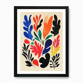 Leaves And Flowers Art Print