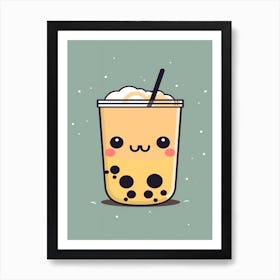 Bubble Tea Kawaii Illustration 1 Art Print