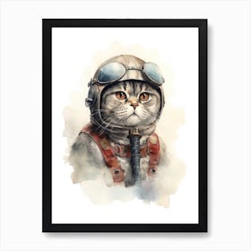 Birtish Shorthair Cat As A Jedi 1 Art Print