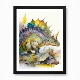 Dimetrodon Watercolour Dinosaur Art Print