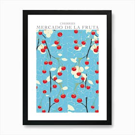 Mercado De La Fruta Cherries Illustration 1 Poster Art Print