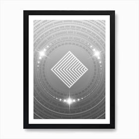 Geometric Glyph in White and Silver with Sparkle Array n.0237 Art Print