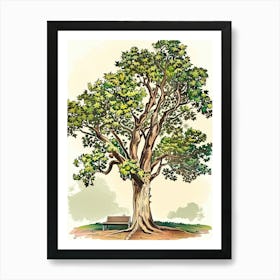 Chestnut Tree Storybook Illustration 2 Art Print