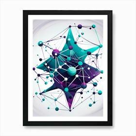 Abstract Image Of A Network, modern home decor, vibrant colorful art, minimalist art, Science art, Molecular art, Class room Póster