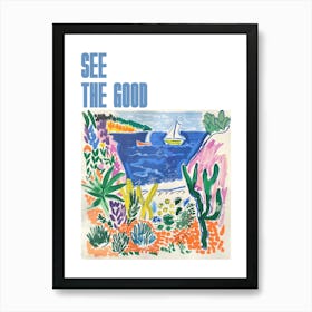 See The Good Poster Coastal Vista Matisse Style 3 Art Print