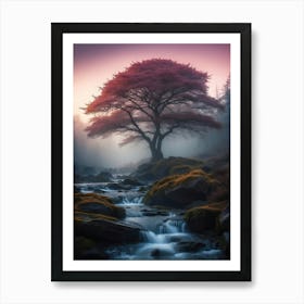 Tree In The Mist Print Art Print