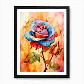 Blue Rose Painting Art Print