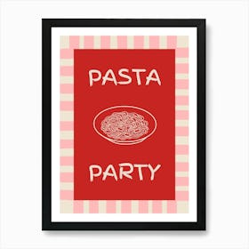 Pasta Party Red Poster Art Print