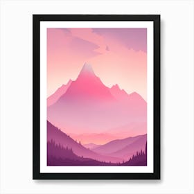Misty Mountains Vertical Background In Pink Tone 28 Art Print